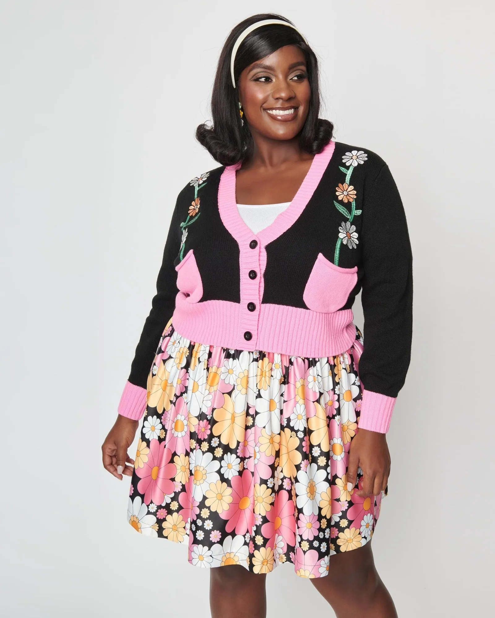 Smak Parlour Pink & White Floral Gathered Mini Skirt | Pink, Floral