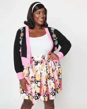 Smak Parlour Pink & White Floral Gathered Mini Skirt | Pink, Floral