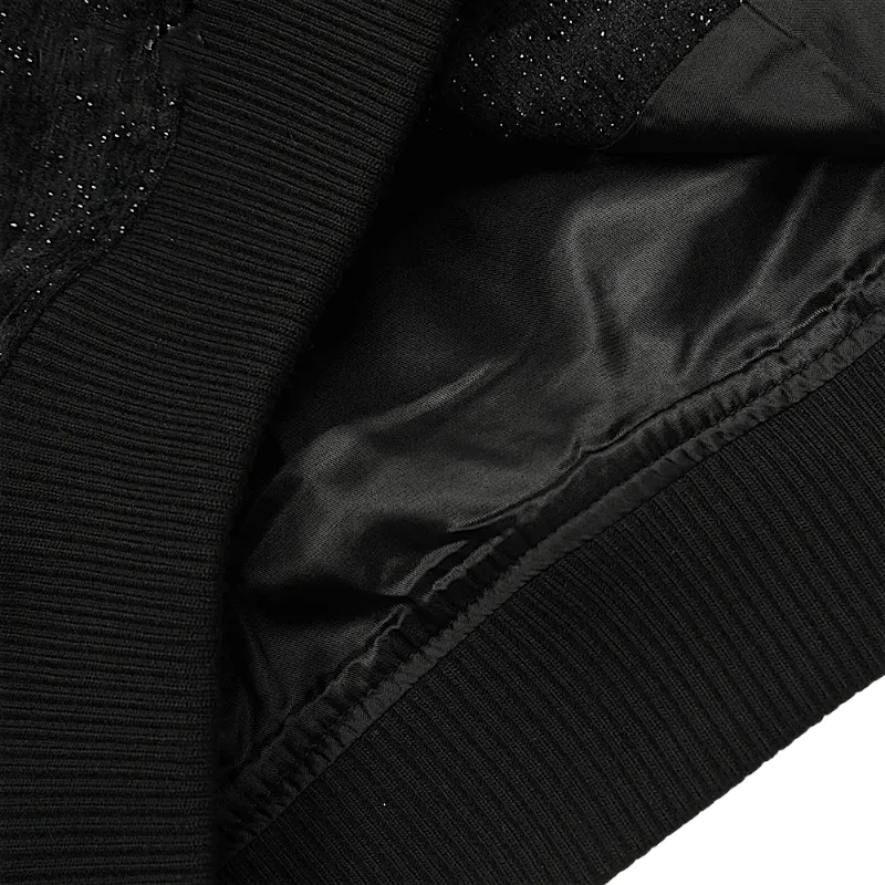 Textured bouclé with lurex zip front hoodie