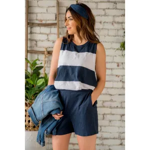 Thick Striped Tank Lounge Set