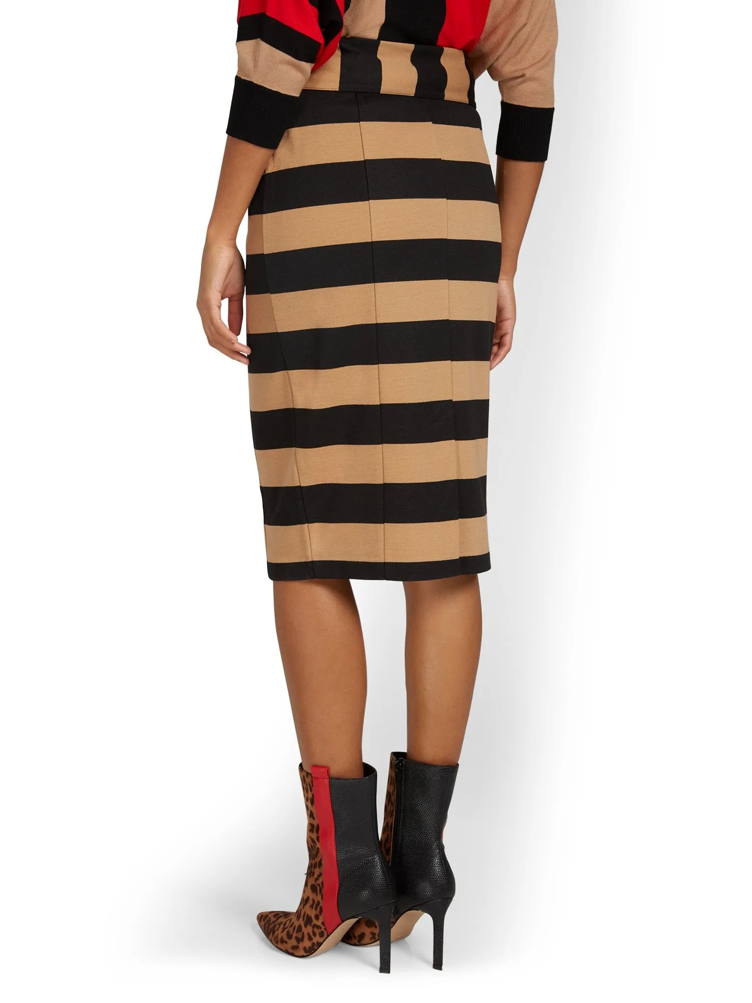 Tie-Waist Striped Ponte Skirt - Superflex