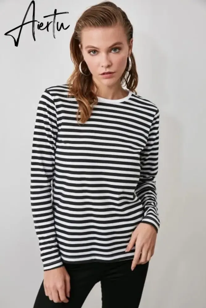 Trendyol Long Sleeve Cycling Neck Basic Knitted T-Shirt TWOAW21TS0098 футболка топ футболка женский tops футболки топ женский топы