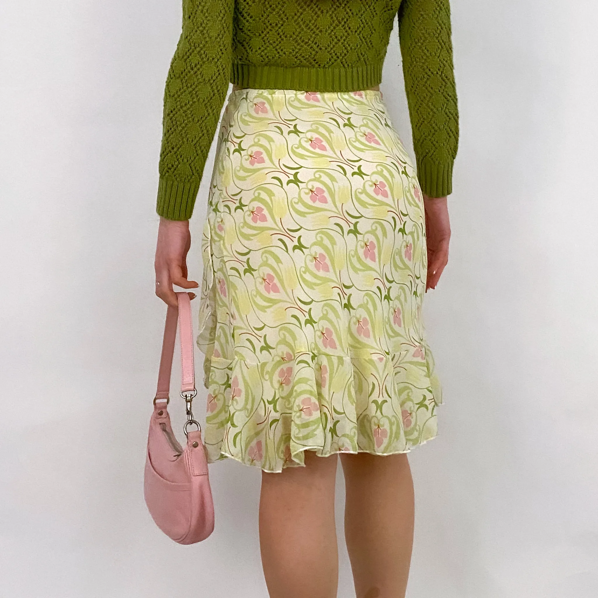 Y2K Lime Flirty Skirt - Small