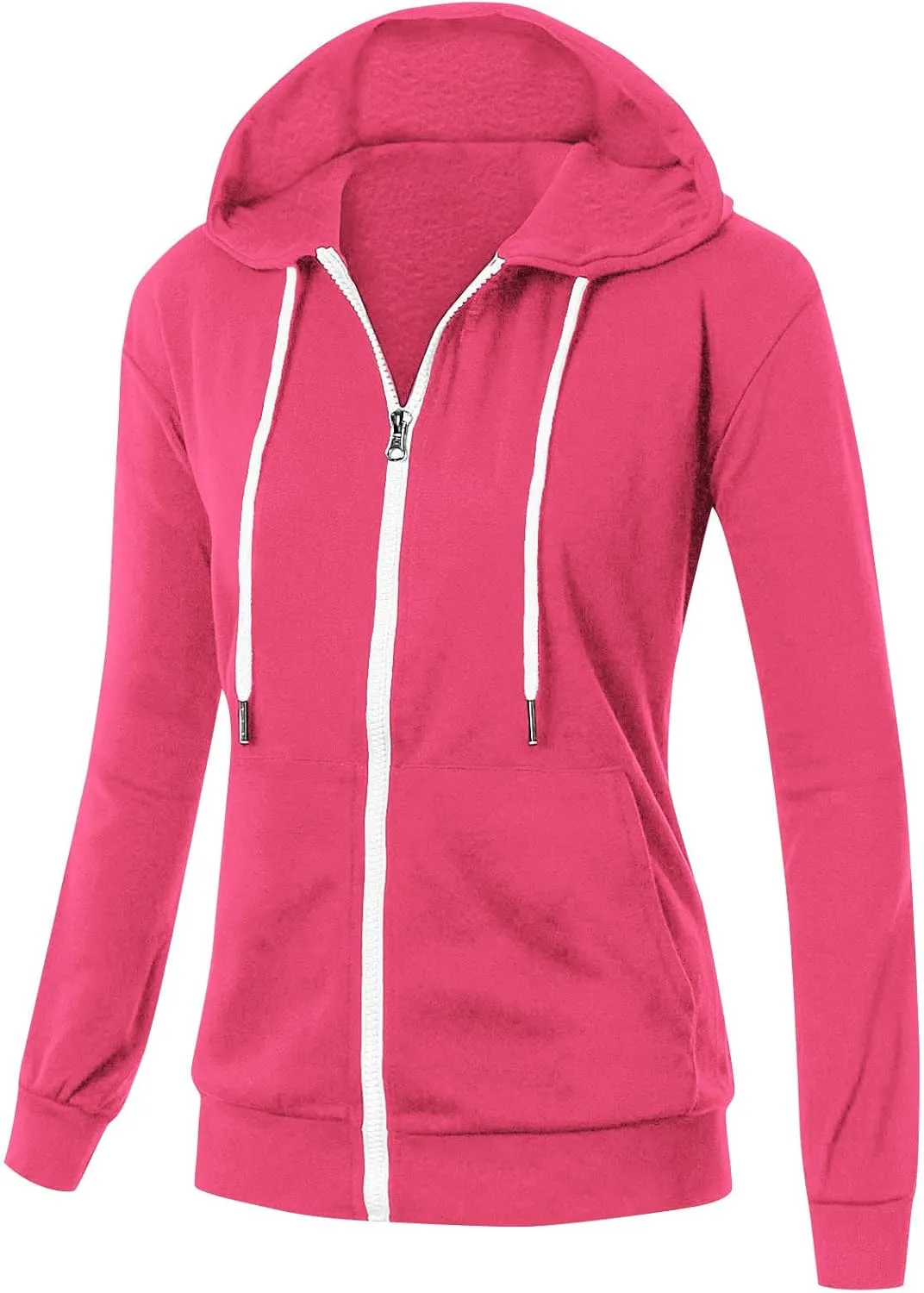 Zip Up Hoodie Womens Long Sleeve Drawstring Hooded Sweatshirt Casual Fleece Jacket 2024 Fall Outfits with Pockets